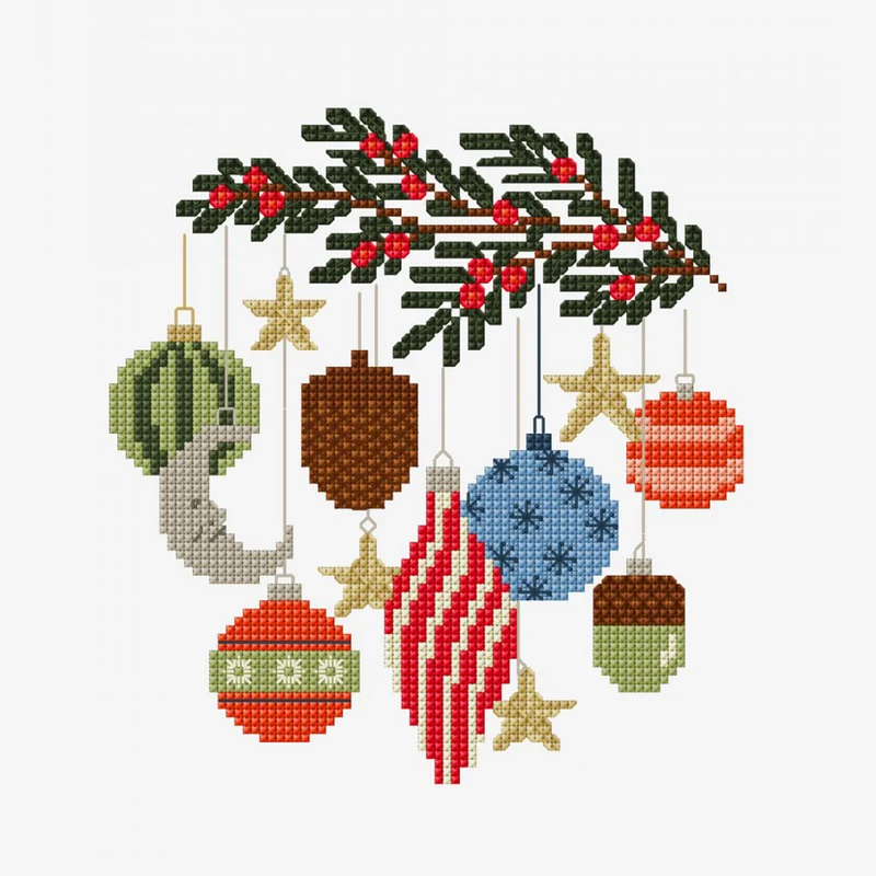 Weihnachtskugeln – Kreuzstich-Stickanleitung (digital)