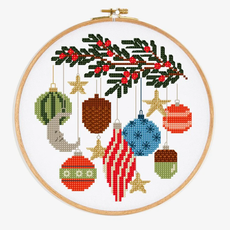 Weihnachtskugeln – Kreuzstich-Stickanleitung (digital)