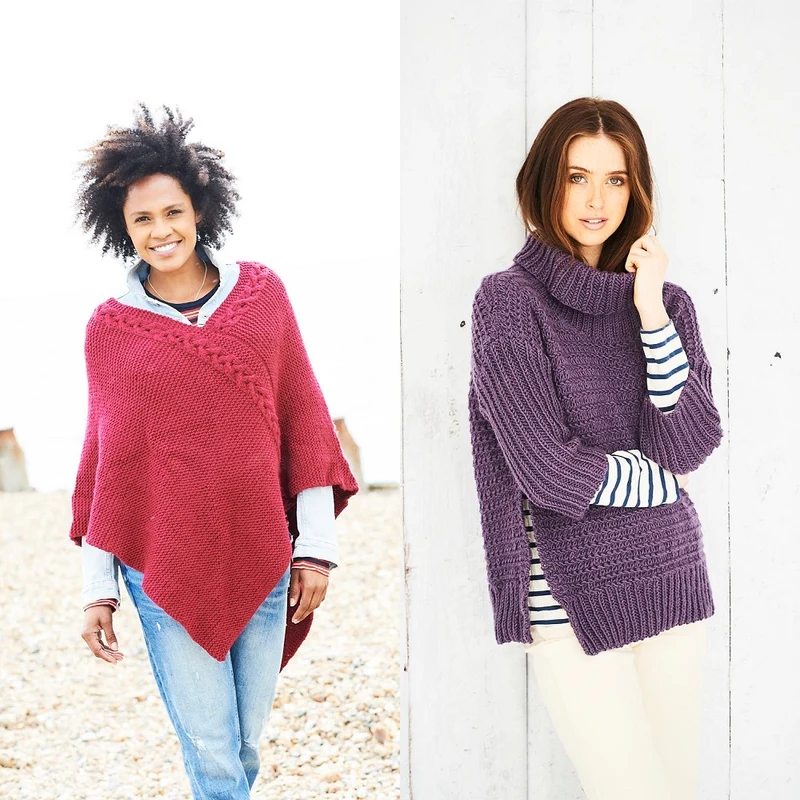 Strickanleitung Stylecraft Bellissima Chunky Nr. 9694 Pullover und Poncho (digital)