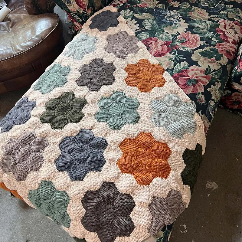 Strickanleitung für eine Blumen-Quiltdecke