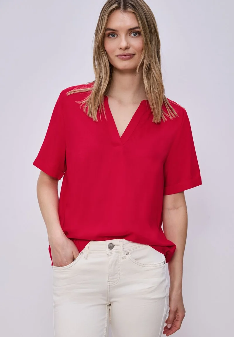 Kurzarm Bluse mit Turn-Up