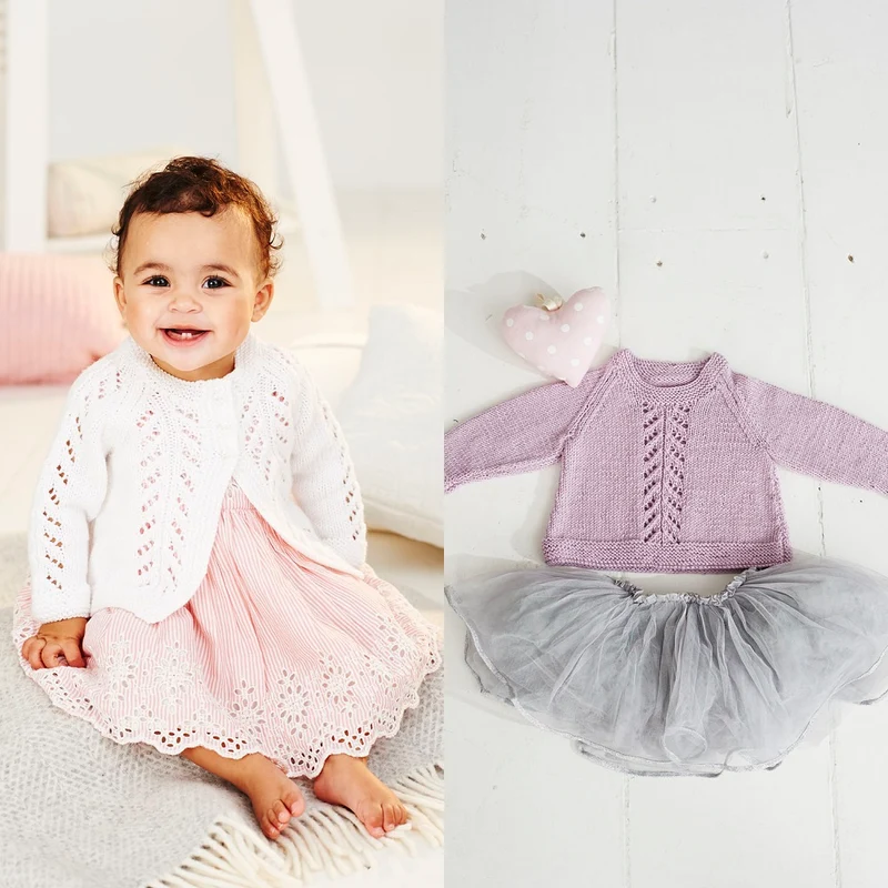 Strickanleitung Stylecraft Bambino DK Nr. 9499: Babypullover und -Jacke