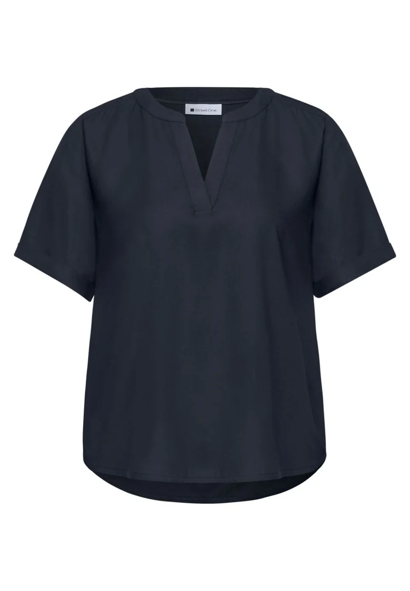 Kurzarm Bluse mit Turn-Up