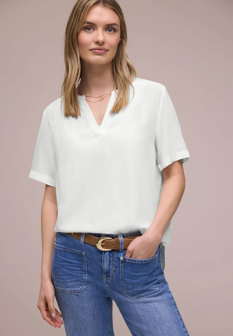 Kurzarm Bluse mit Turn-Up