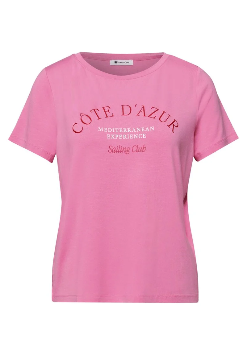 T-Shirt mit Rundhals und Wording