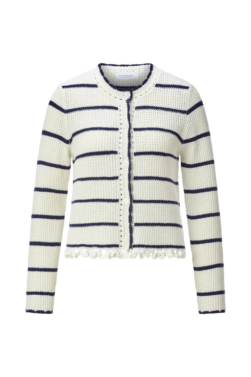 Round NK Cardi with Looped Fringes