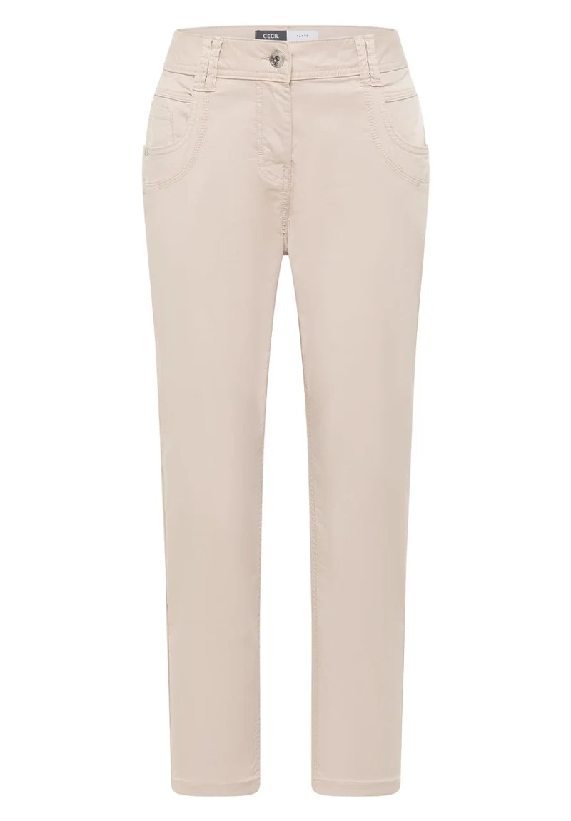 Mid Waist Slim Leg Hose im Casual Fit