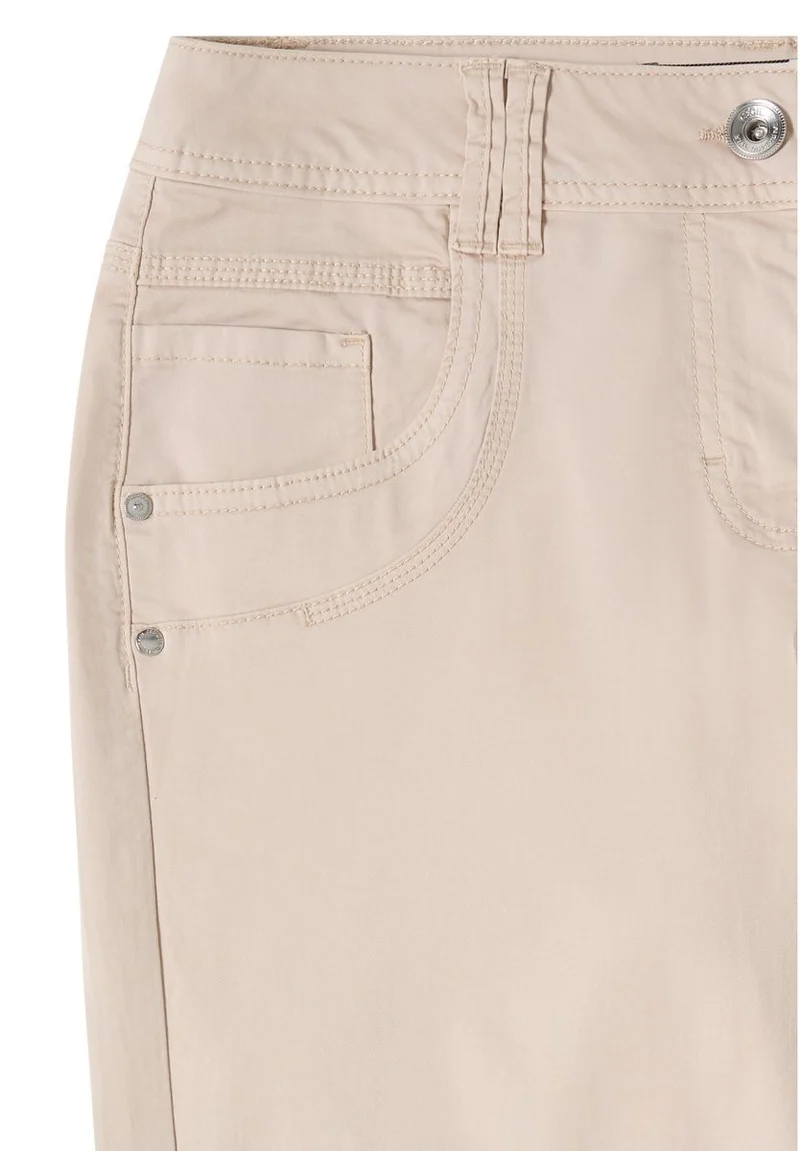 Mid Waist Slim Leg Hose im Casual Fit