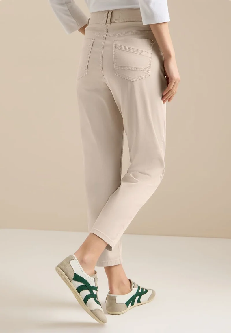 Mid Waist Slim Leg Hose im Casual Fit