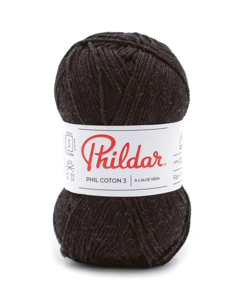 Phildar Phil Coton 3 1200 Schwarz