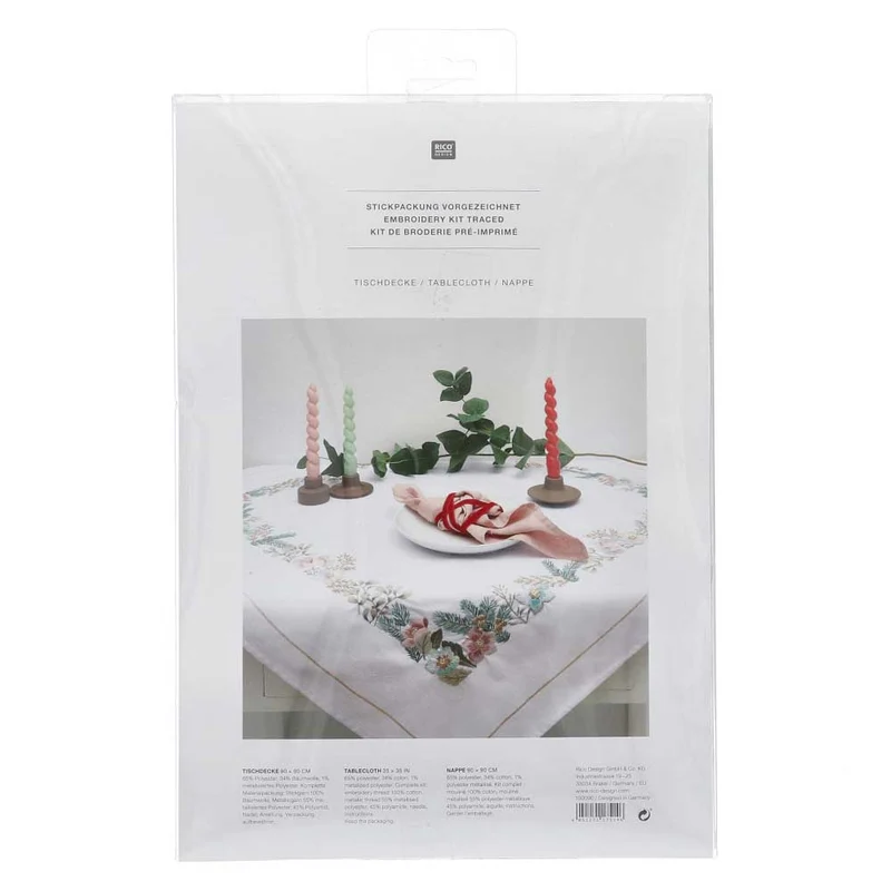 Rico Weihnachtsrosen Tischdecke Stickpaket