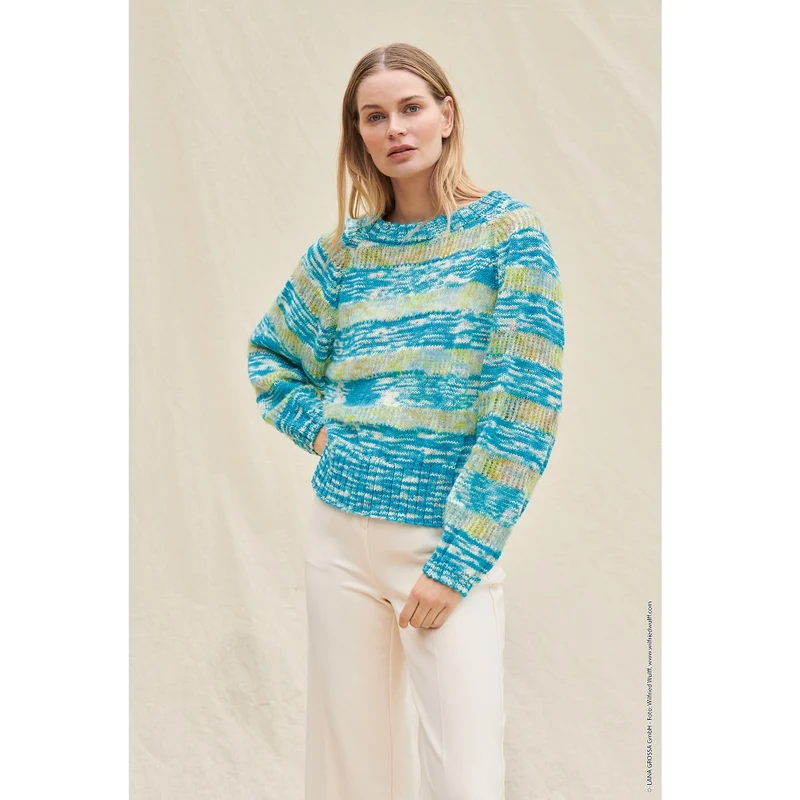 Strickanleitung: Pullover aus Silkhair & Cool Wool, handgefärbt