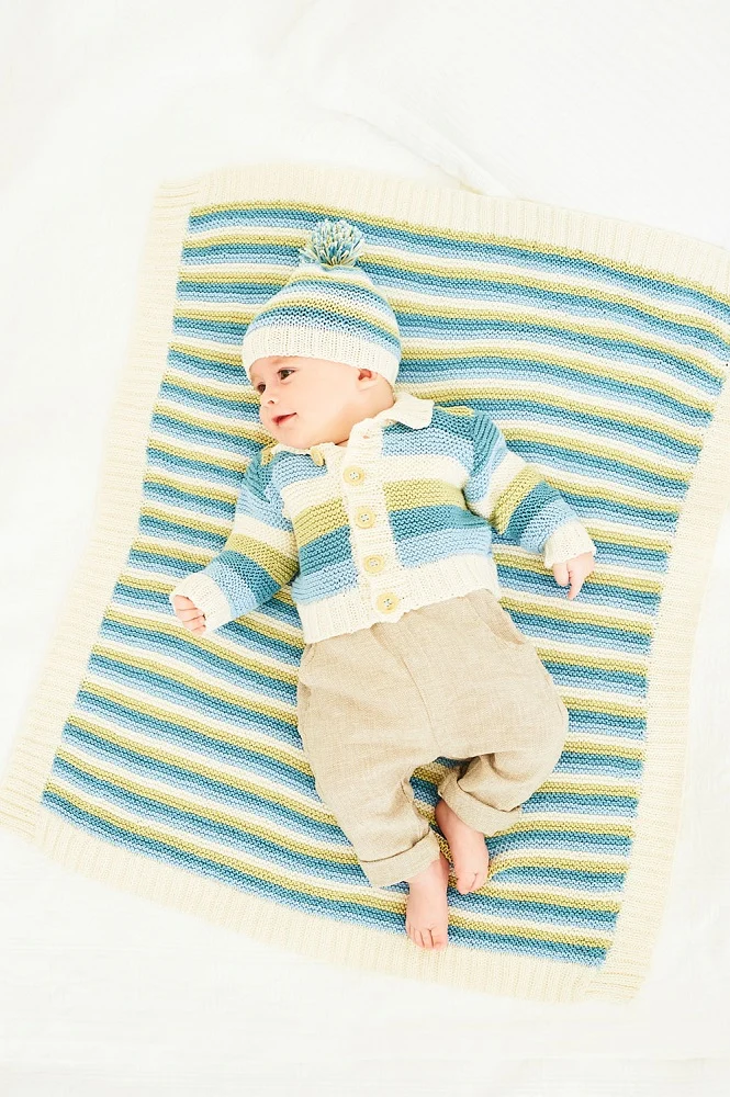 Strickanleitung Stylecraft Naturals – Bamboo + Cotton DK Nr. 9831: Jacke, Mütze und Decke