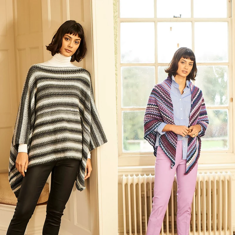 Häkelanleitung Stylecraft Cabaret DK Nr. 9781 Poncho und Schal