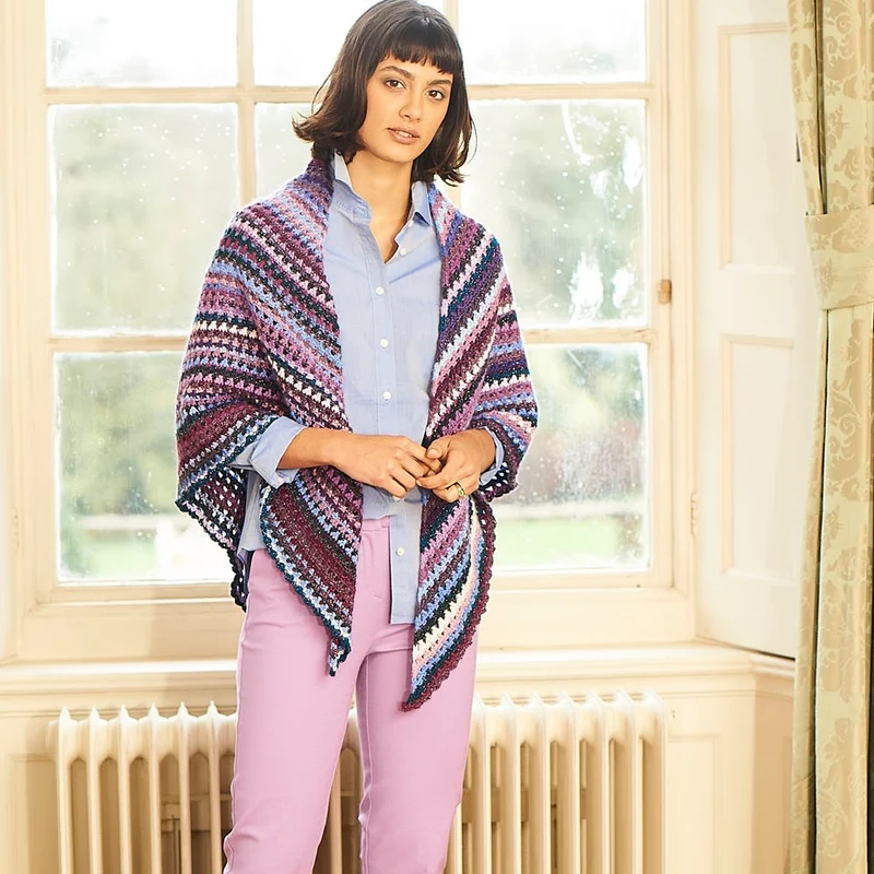 Häkelanleitung Stylecraft Cabaret DK Nr. 9781 Poncho und Schal