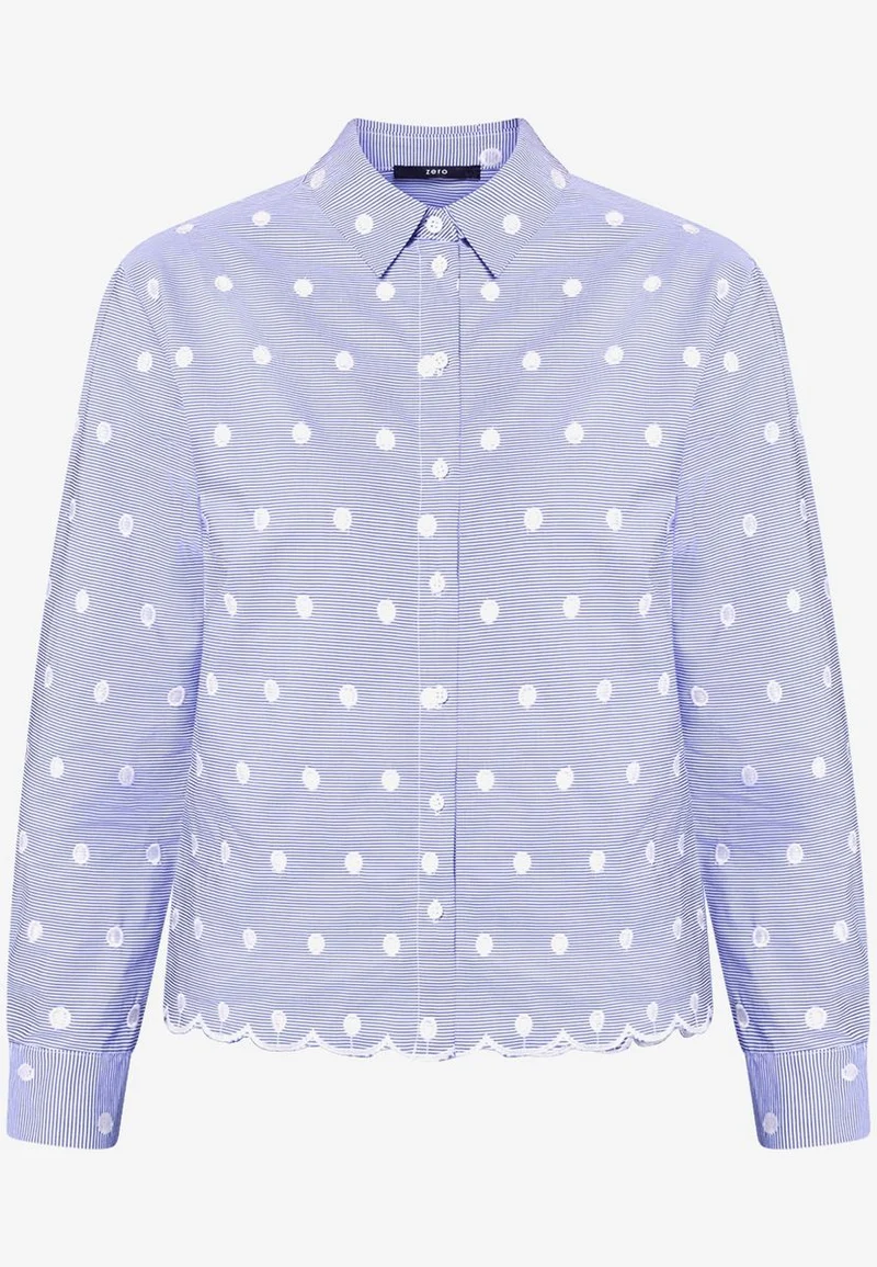 Bluse mit Streifen und Stickerei