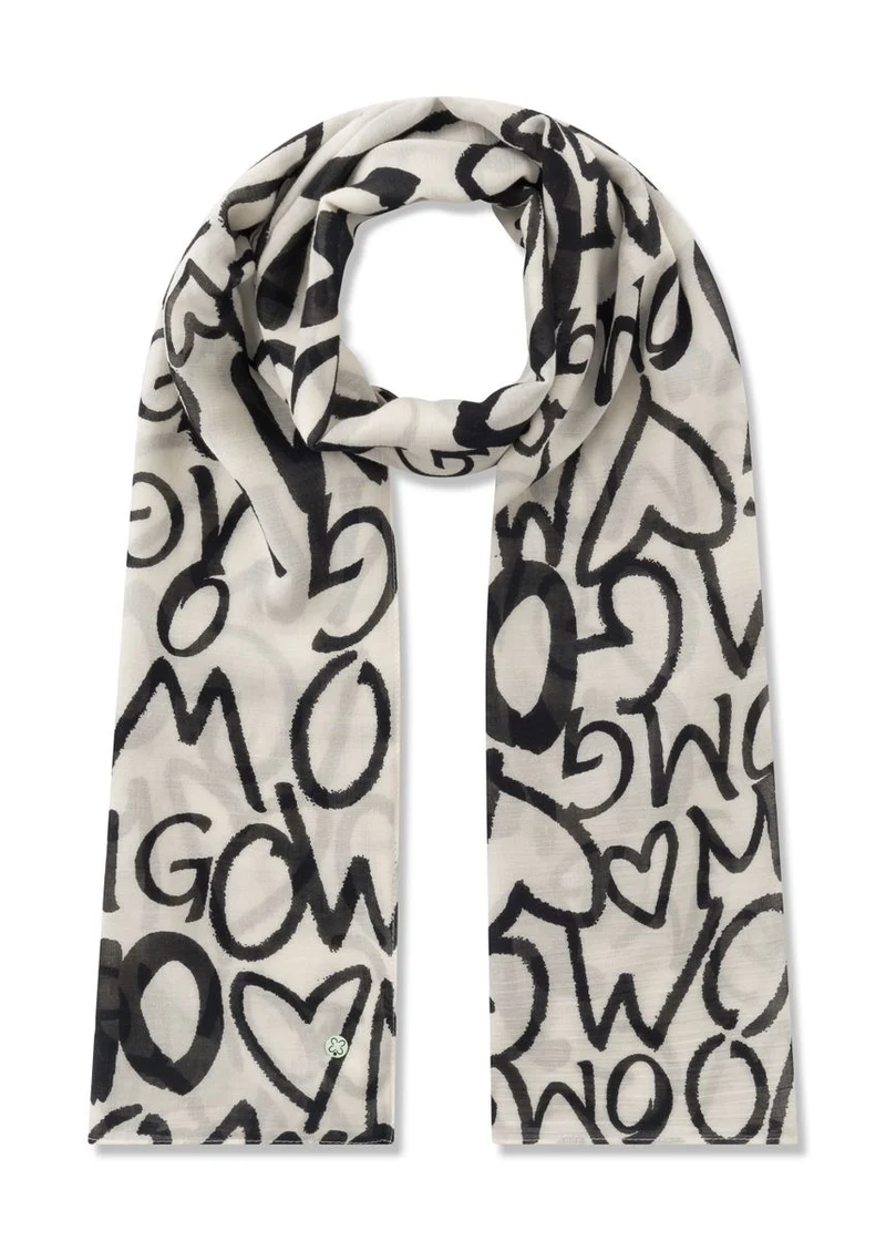 Schal aus feiner Modal-Baumwollmischung mit OMG-Schriftzug