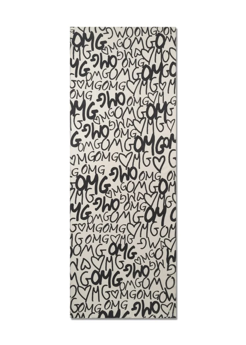 Schal aus feiner Modal-Baumwollmischung mit OMG-Schriftzug