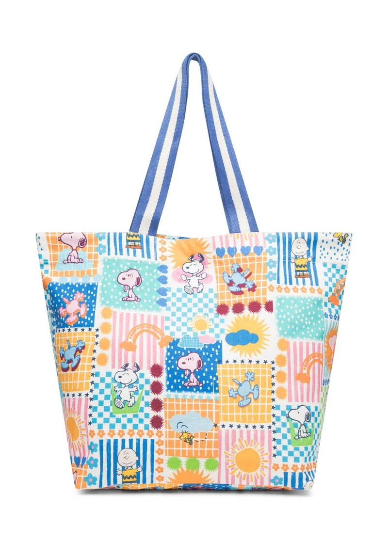 Peanuts Shopper aus Canvas mit PEANUTS-Muster