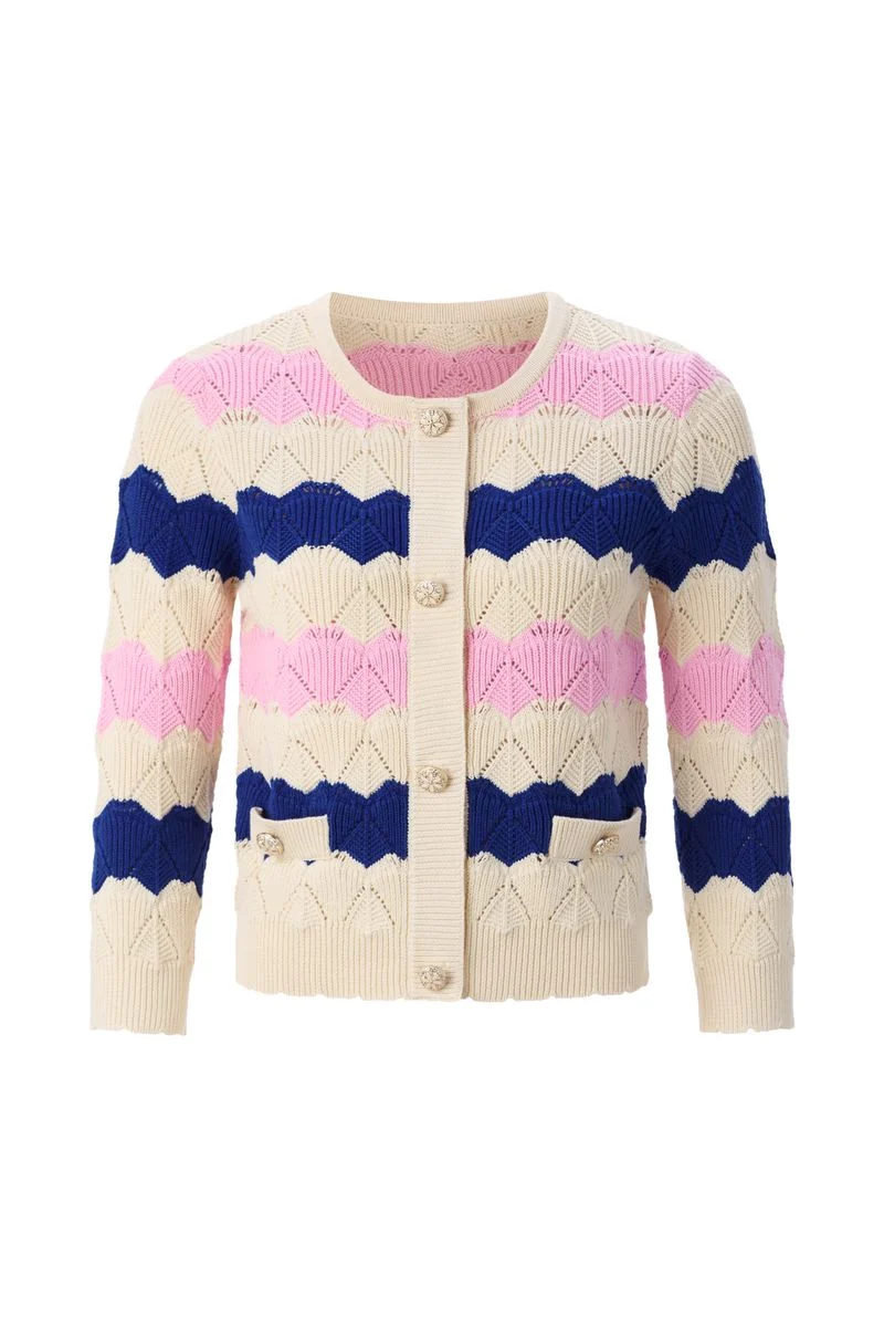 Striped Cardigan Ajour