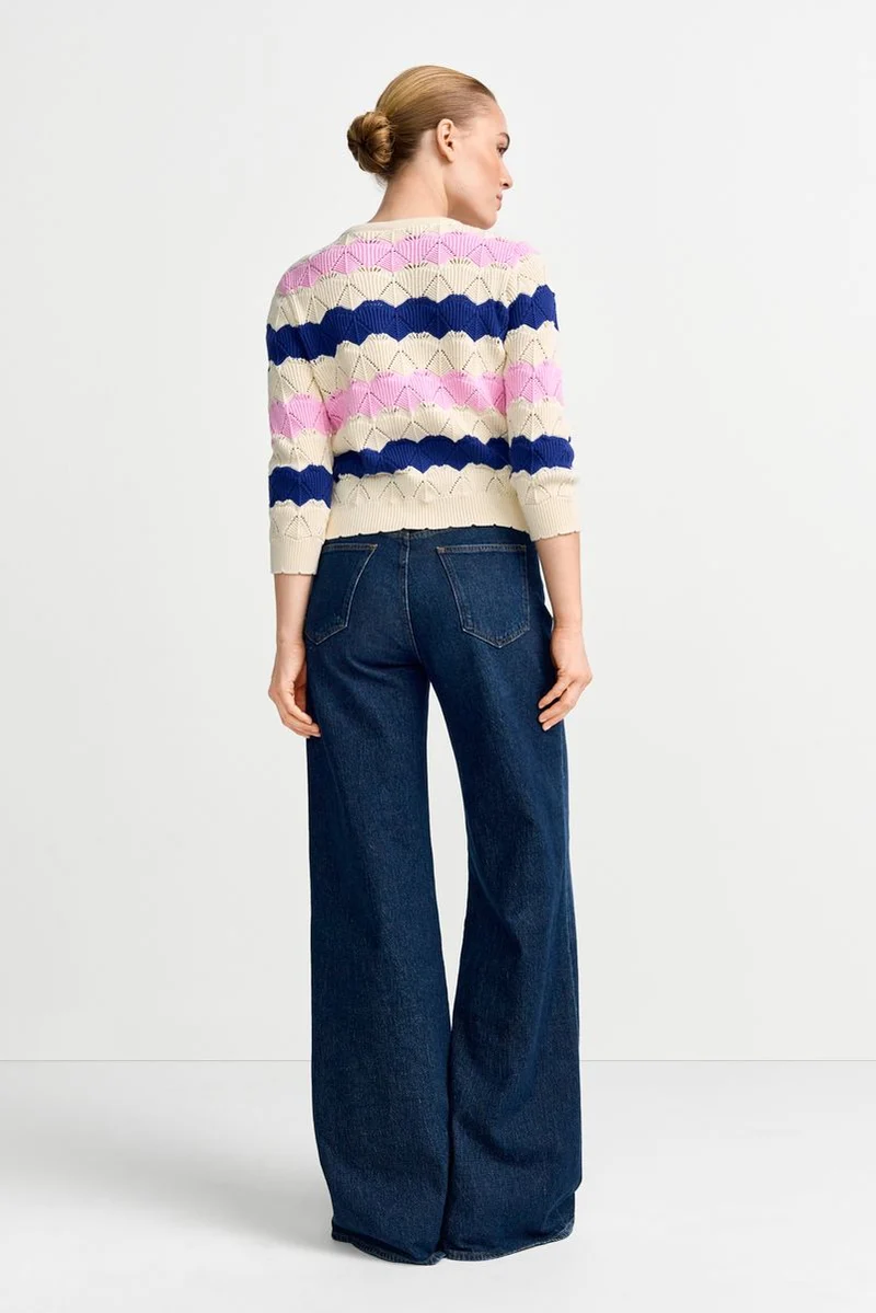 Striped Cardigan Ajour