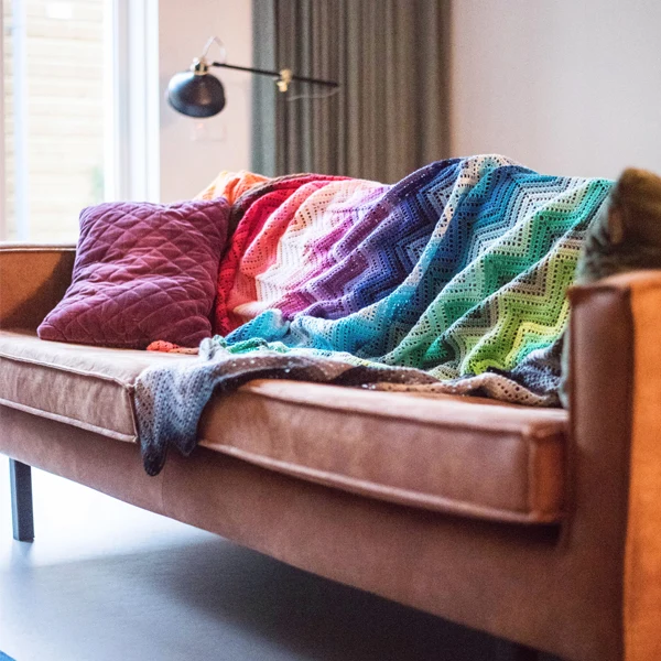 Häkelpaket für eine Zickzack-Decke in 100 Farben