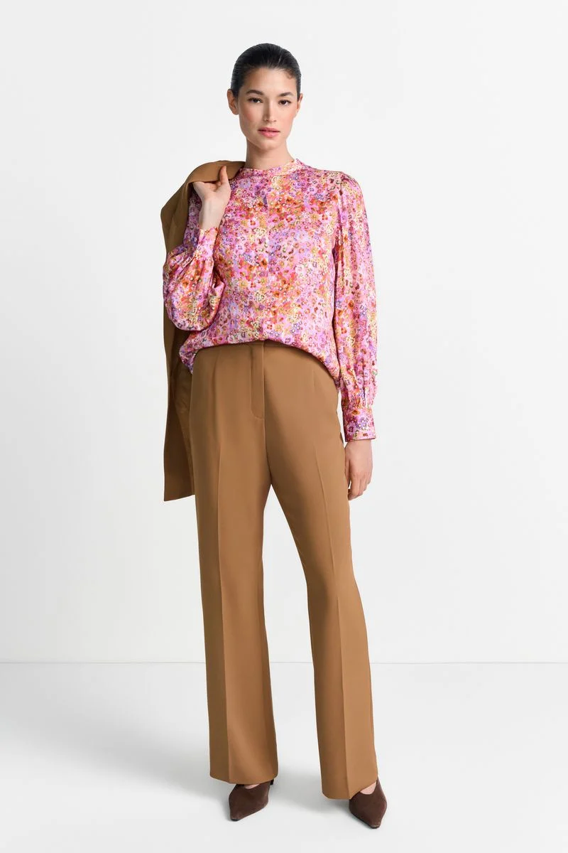 Printed Blouse with Bow