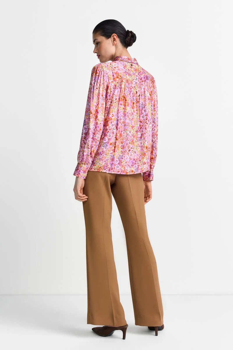 Printed Blouse with Bow