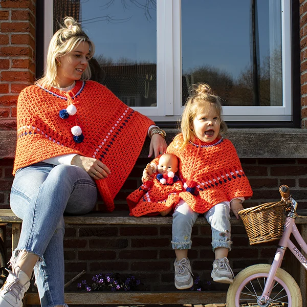 Häkelpaket für einen Kinderponcho zum Königstag