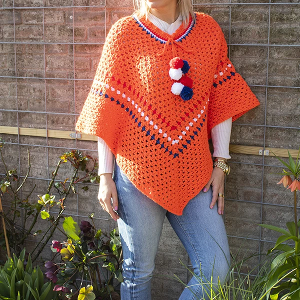 Königstag-Poncho-Häkelpaket