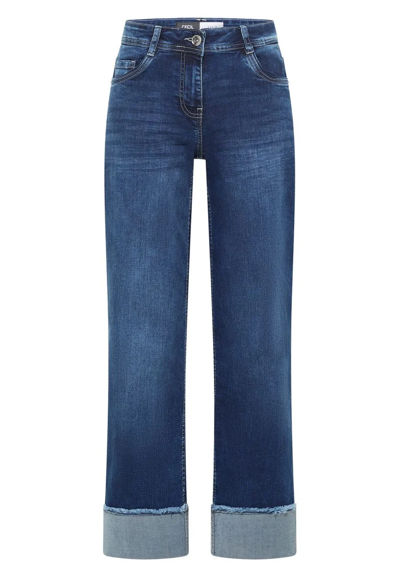 Wide Leg Washed-Look Jeans