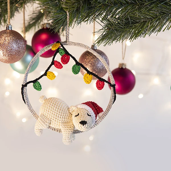 Häkelanleitung „Eisbär“-Weihnachtsanhänger (digital)