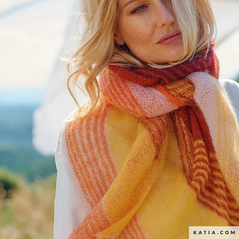 Strickanleitung „Mohair Shades“ – Umschlagtuch