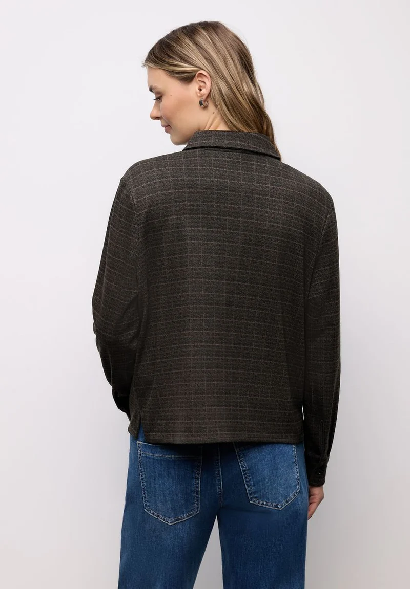 Karierte Jacquard Hemdbluse