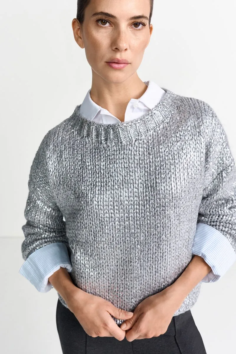 Foil Printed Crew Neck