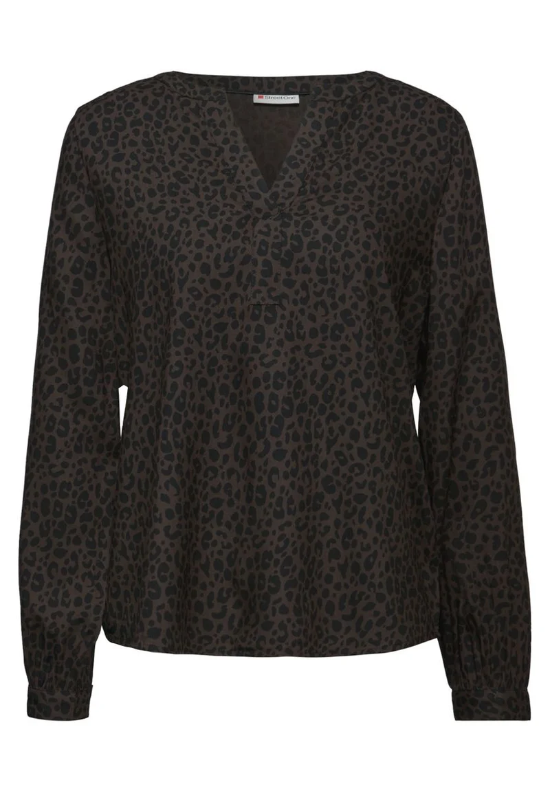Split Neck Leo Bluse