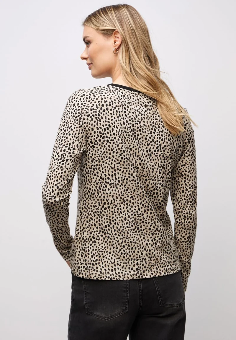 Jersey-Shirt im Leo-Look