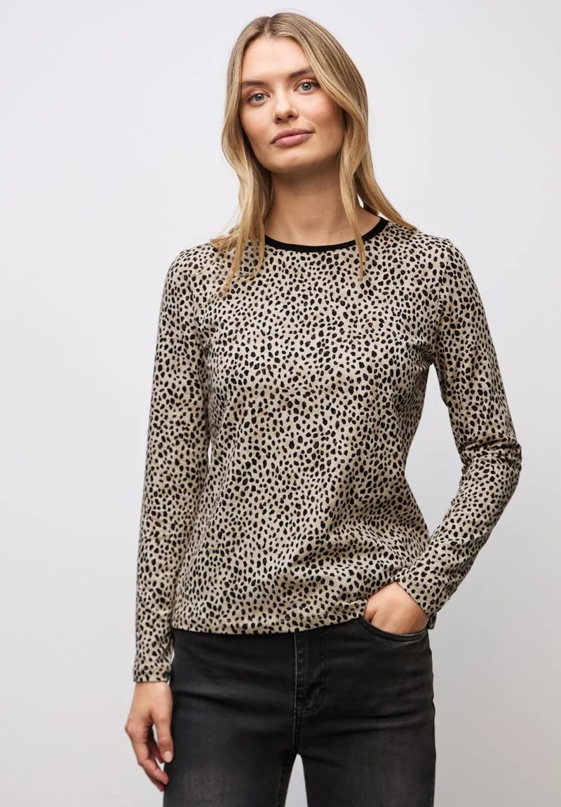 Jersey-Shirt im Leo-Look