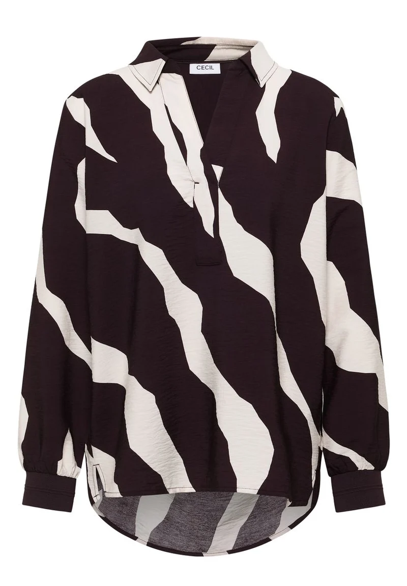 Print-Bluse mit Tapebündchen