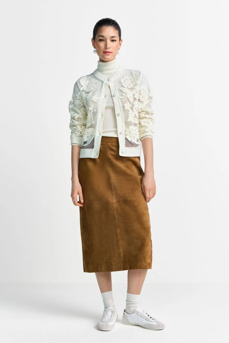 CNK Cardi with Mesh Embro