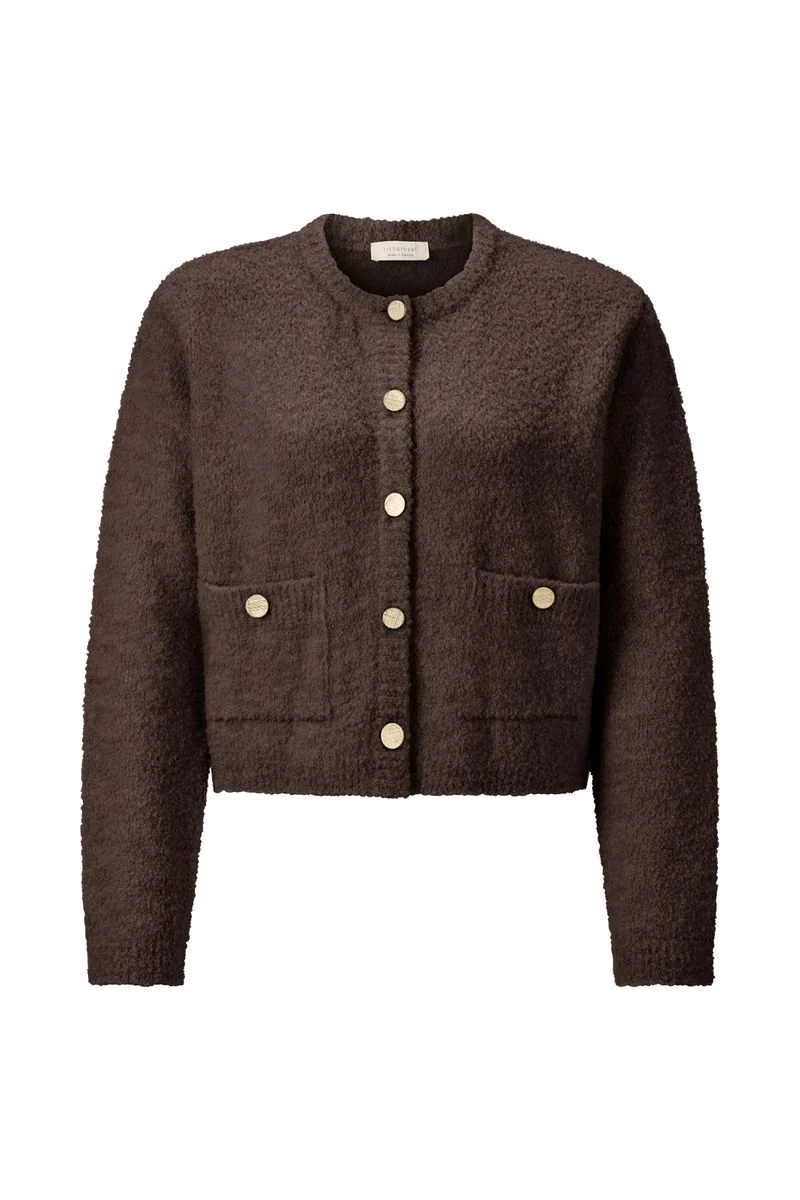 Crew-Neck Cardigan Bouclé
