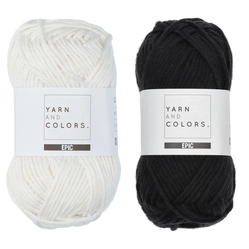 Yarn and Colors Waves Comfy Cushion Häkelpaket Weiß / Schwarz