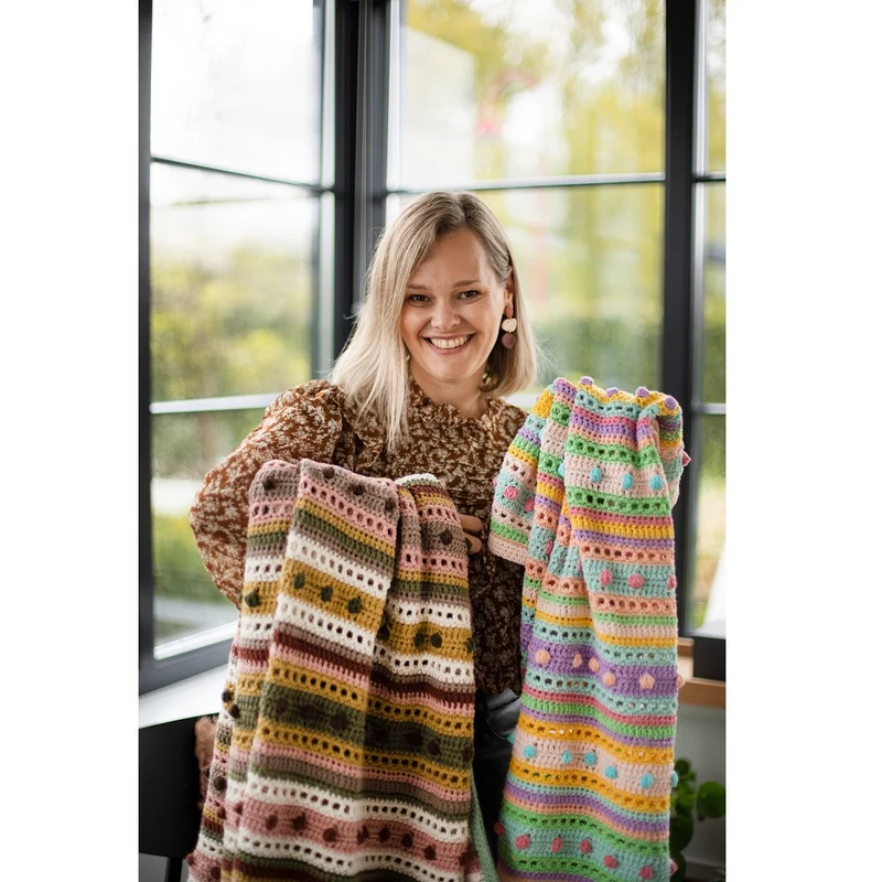 Häkelpaket für eine „Striped Dot“-Decke