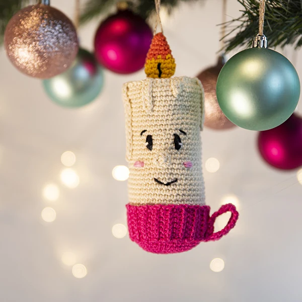 Häkelanleitung für einen Weihnachtskerzenanhänger (digital)