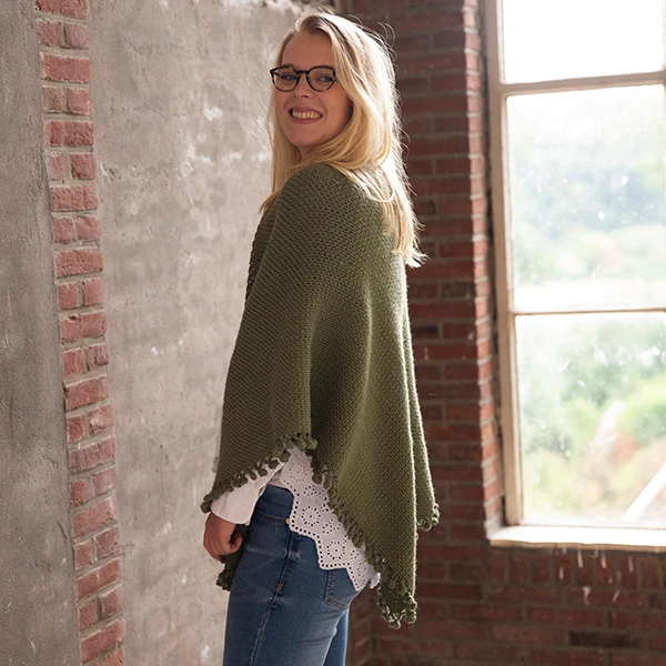 Basic Merino Granitmuster-Umschlagtuch – Häkelpaket