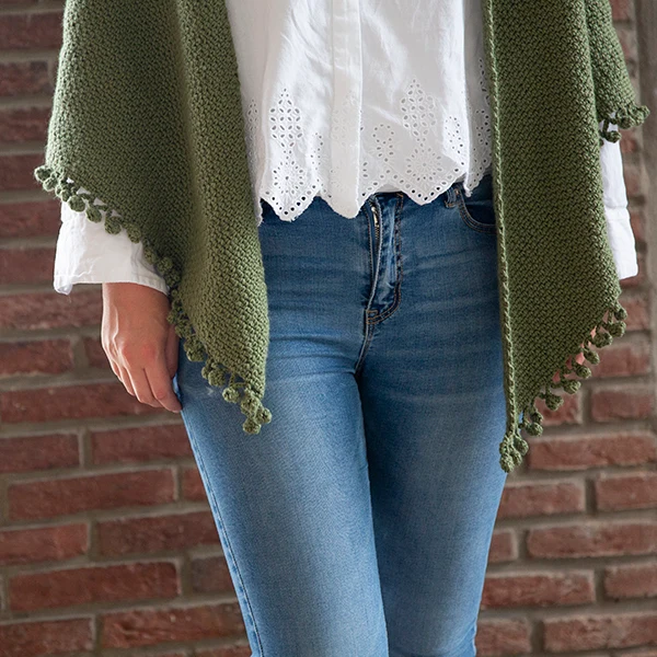Basic Merino Granitmuster-Umschlagtuch – Häkelpaket