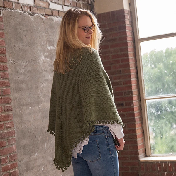 Basic Merino Granitmuster-Umschlagtuch – Häkelpaket