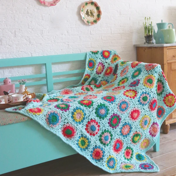 Häkelanleitung „Partner 6“ – Granny Square-Decke