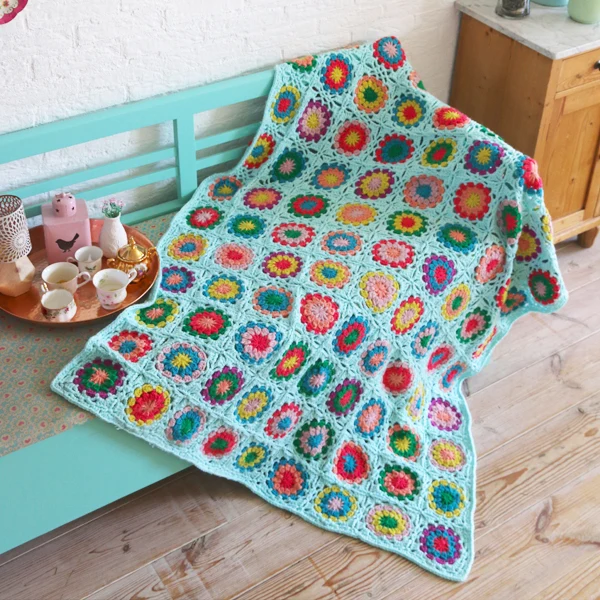 Häkelanleitung „Partner 6“ – Granny Square-Decke