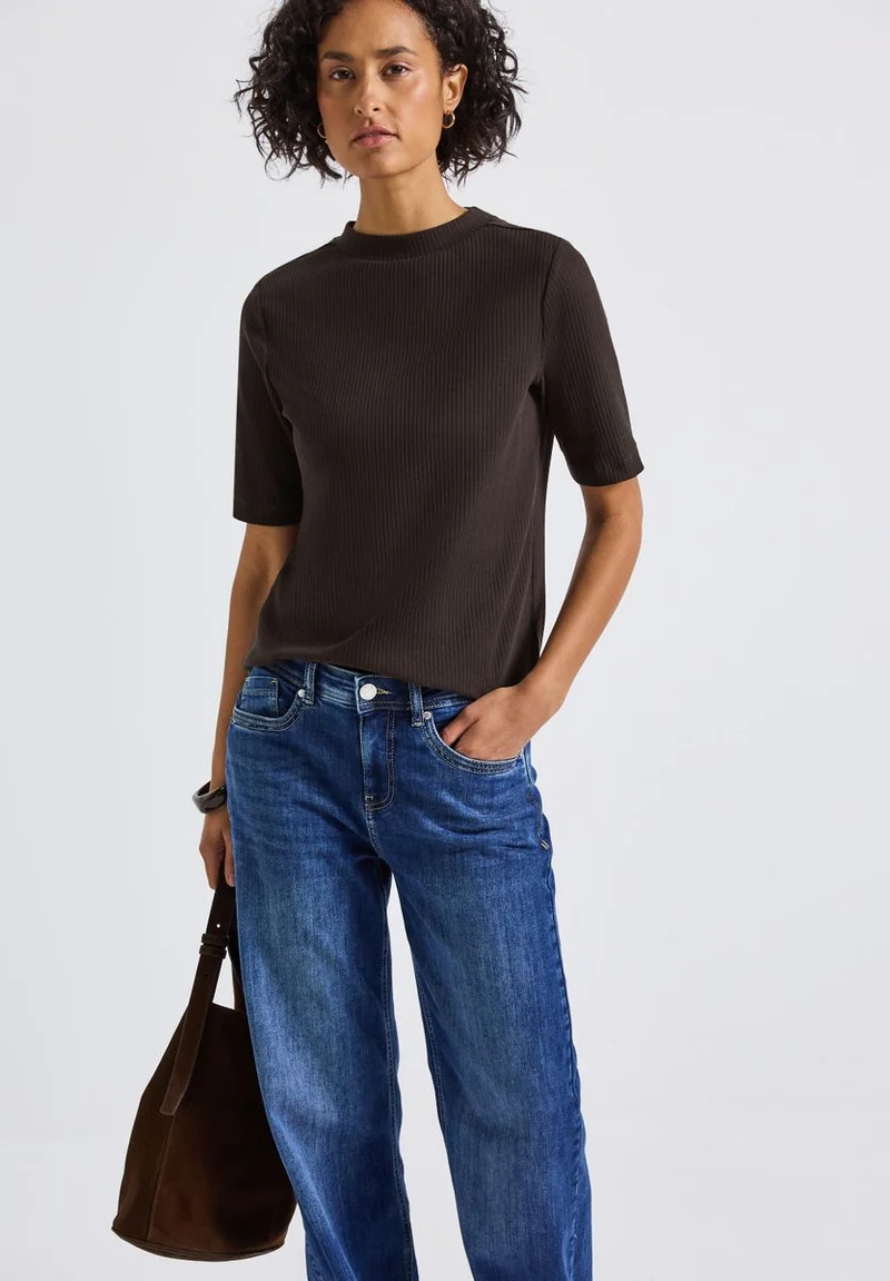 T-Shirt mit Rippstruktur